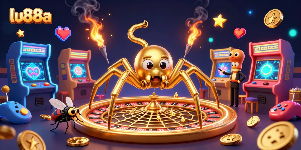 Engage in thrilling bets with lu88a’s colorful roulette web spun by a golden spider.
