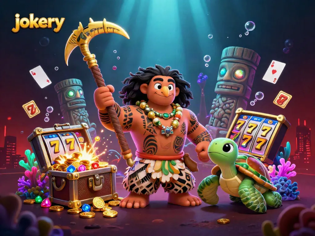 Engage in jokery thrills with a vibrant casino scene featuring lively characters and exciting gaming elements.