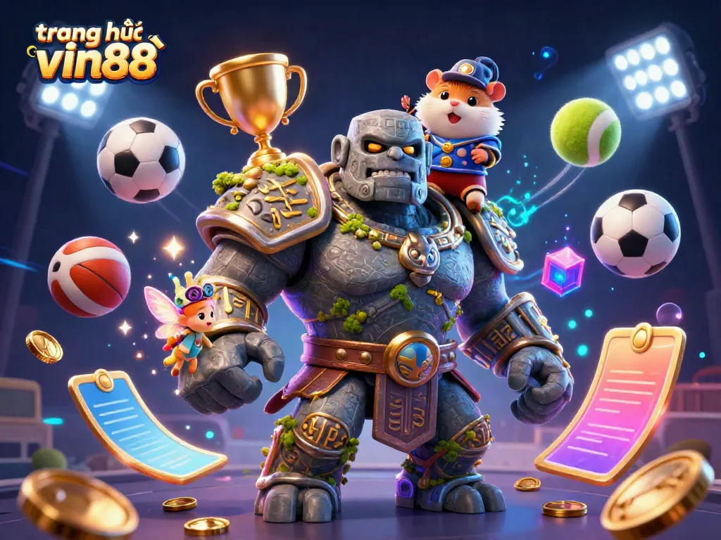 Experience the thrill of trang chủ vin88 with dynamic characters and sports elements in a vibrant 3D scene.