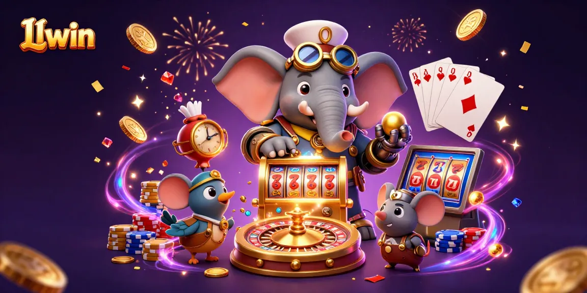 Spin and win at Llwin with 3D steampunk characters and vibrant casino elements.