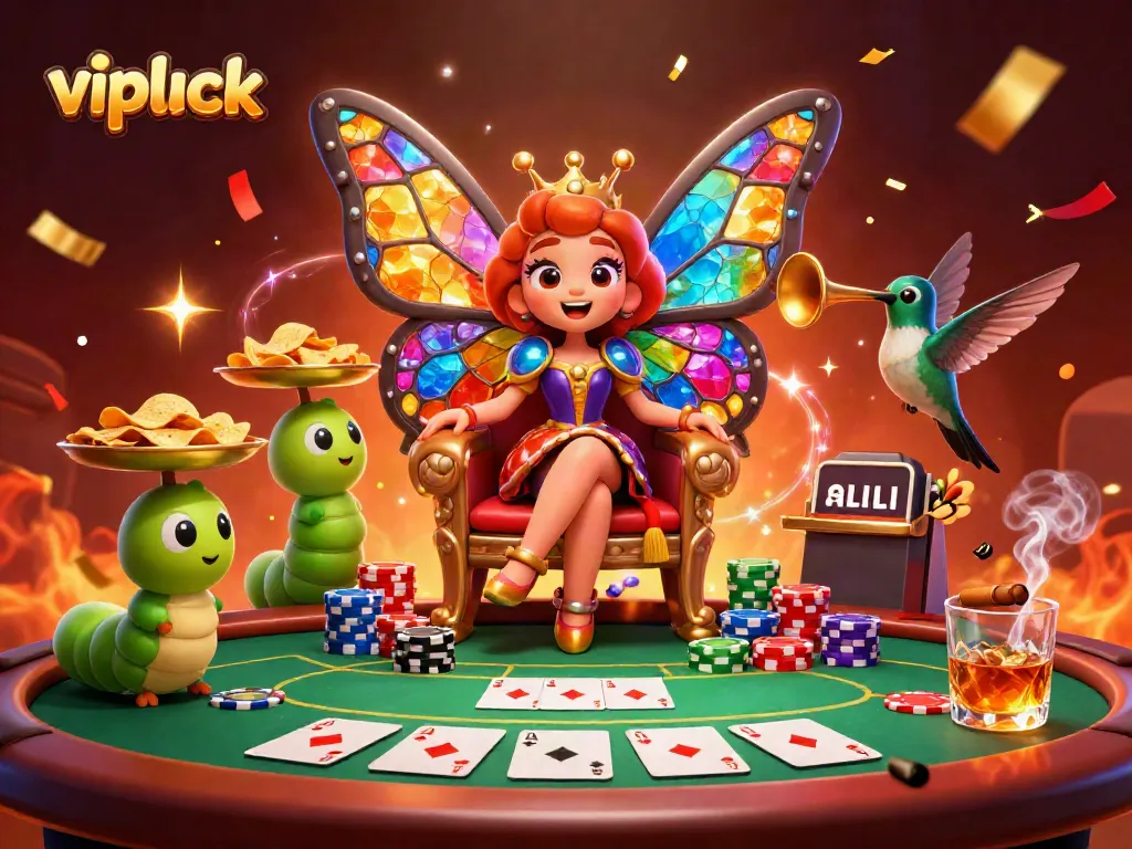 Experience the excitement of vipluck at a lively poker table with vivid characters.