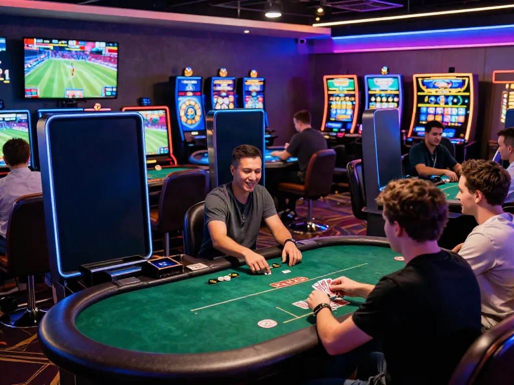 Engaging online gaming atmosphere at https://uk88.ad/ showcasing diverse players enjoying casino games.