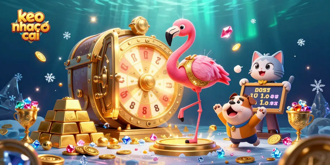 Engage in exhilarating keo nha cai gaming experiences with vibrant casino-themed characters and dynamic elements.