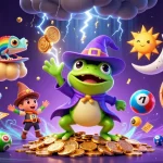 Experience the thrill of winning with RED88 as you spin colorful lottery balls and golden tickets in an exciting casino scene.