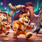 IWIN launches thrilling slots action with stone poker chips and fruit symbols in an engaging casino scene