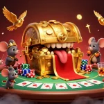 Engage in the exciting adventures at go88 with our vibrant 3D casino scene showcasing riches and games.