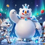 Win big with iwinclub's thrilling 3D cartoon illustration featuring dynamic casino elements.