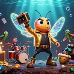 Engage with thrilling casino action at com featuring a rock star cicada in a vibrant 3D scene.