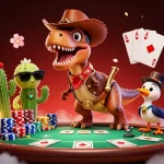 Engage in thrilling poker action at sky88 with dynamic characters and vibrant casino elements.
