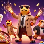 Experience iwinclub magic with playful raptors in a casino scene filled with winnings and energy.