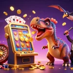 Watch gmnc's pachycephalosaurus win jackpot coins at a vibrant casino illustration.