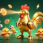 Engage in Nhận định bóng đá with a vibrant scene featuring a golden robot and baby chick drones among sports and crypto elements.