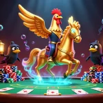 Engage in HITCLUB casino action with thrilling poker and vibrant characters in a 3D scene.