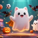 Engage in exciting spins at realz casino while interacting with a ghost cat and thrilling games.