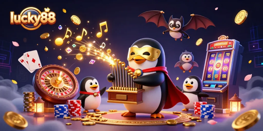 Engage with the exciting lucky88 slot adventure featuring a penguin, coins, and thrilling gameplay.