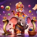 Engage in exciting gameplay with five88's vibrant casino elements and animated characters.